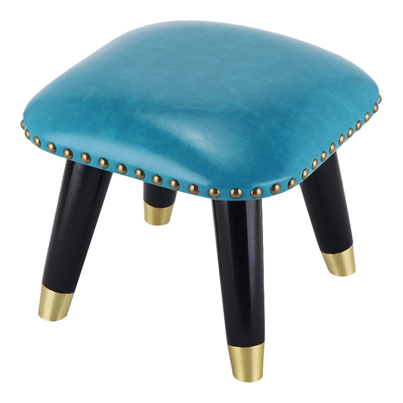 Potte-pied glamour Ottoman en cuir authentique rembourré garniture carrée ottoman