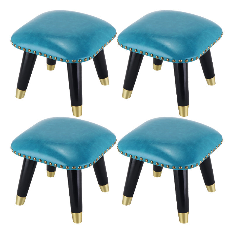 Potte-pied glamour Ottoman en cuir authentique rembourré garniture carrée ottoman