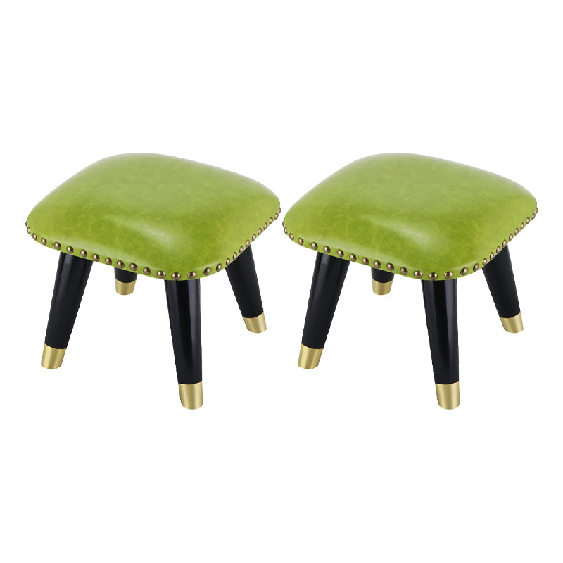 Potte-pied glamour Ottoman en cuir authentique rembourré garniture carrée ottoman