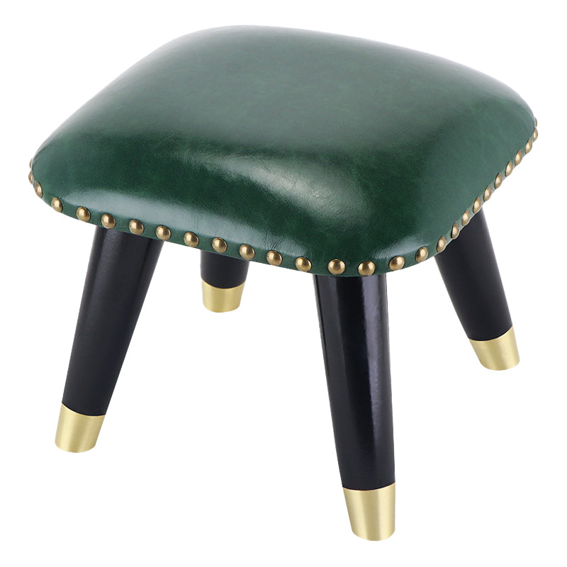 Potte-pied glamour Ottoman en cuir authentique rembourré garniture carrée ottoman