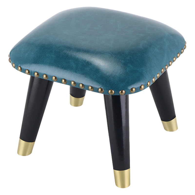 Potte-pied glamour Ottoman en cuir authentique rembourré garniture carrée ottoman