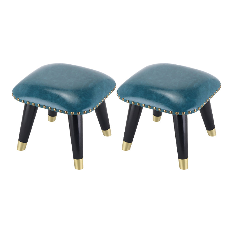 Potte-pied glamour Ottoman en cuir authentique rembourré garniture carrée ottoman