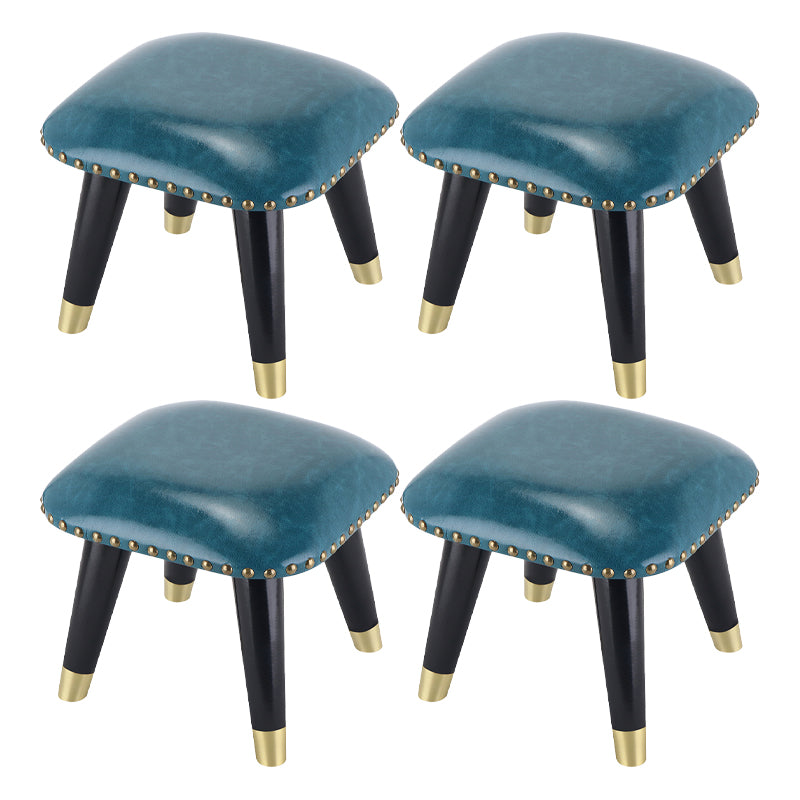 Potte-pied glamour Ottoman en cuir authentique rembourré garniture carrée ottoman