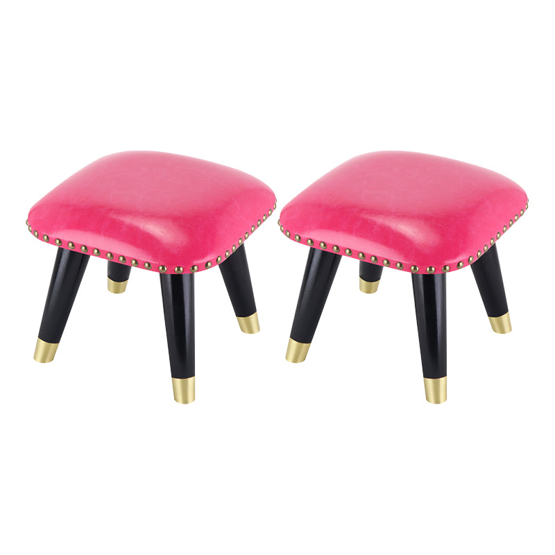 Potte-pied glamour Ottoman en cuir authentique rembourré garniture carrée ottoman