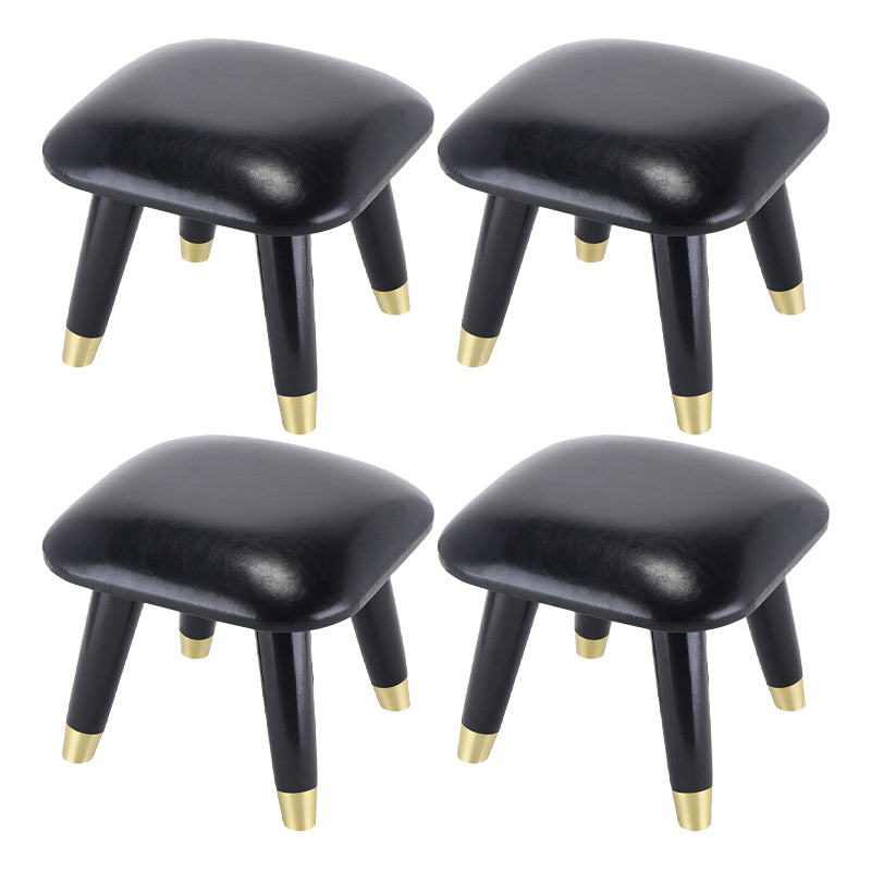 Potte-pied glamour Ottoman en cuir authentique rembourré garniture carrée ottoman