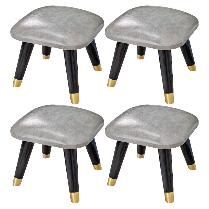 Potte-pied glamour Ottoman en cuir authentique rembourré garniture carrée ottoman