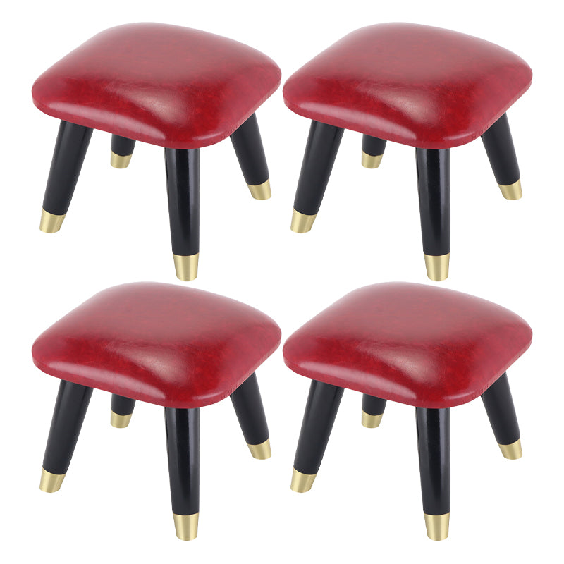 Potte-pied glamour Ottoman en cuir authentique rembourré garniture carrée ottoman