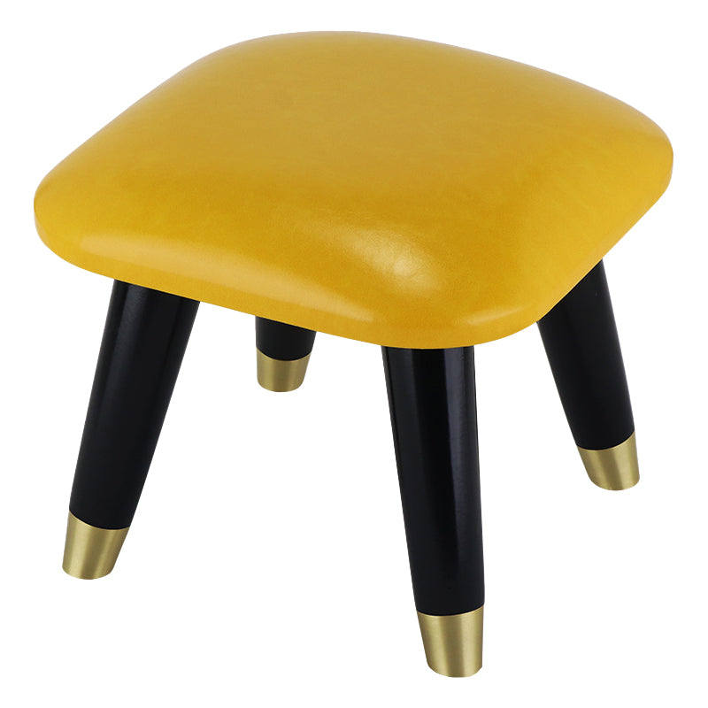 Potte-pied glamour Ottoman en cuir authentique rembourré garniture carrée ottoman