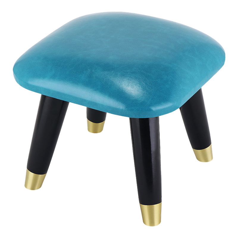 Potte-pied glamour Ottoman en cuir authentique rembourré garniture carrée ottoman