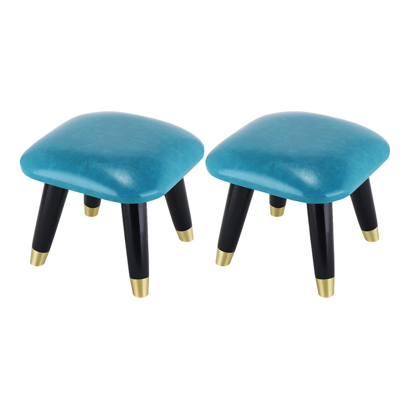 Potte-pied glamour Ottoman en cuir authentique rembourré garniture carrée ottoman