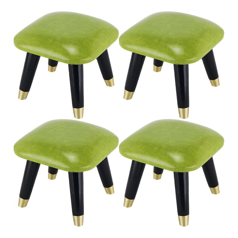 Potte-pied glamour Ottoman en cuir authentique rembourré garniture carrée ottoman