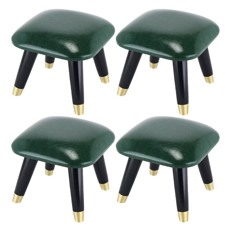 Potte-pied glamour Ottoman en cuir authentique rembourré garniture carrée ottoman