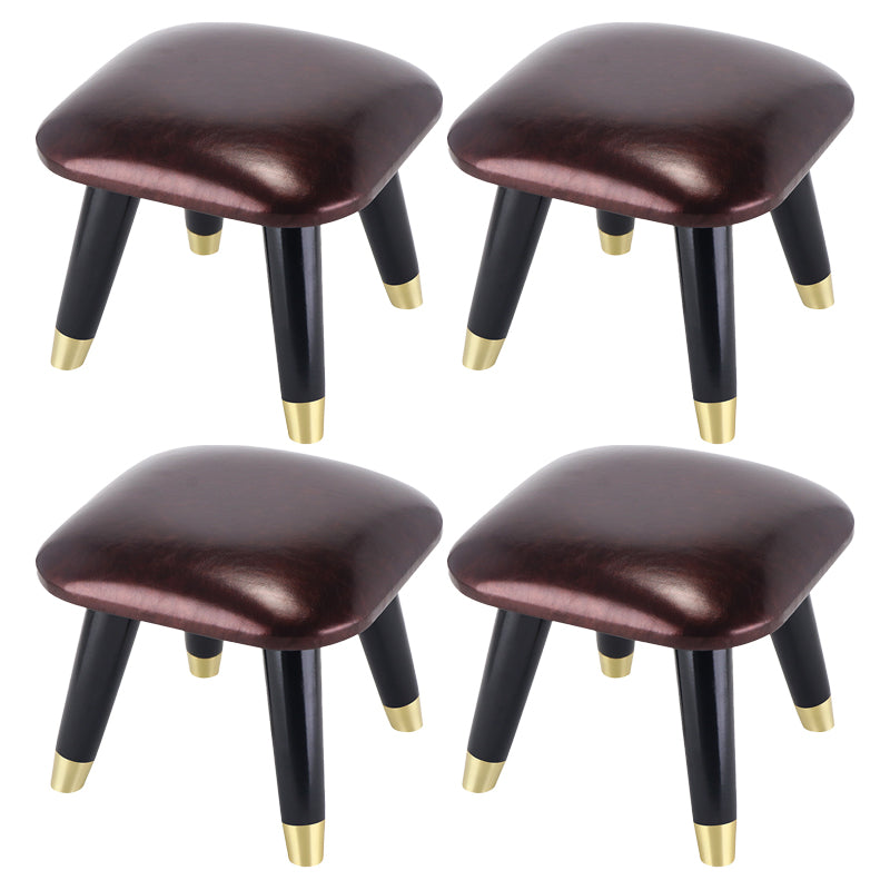 Potte-pied glamour Ottoman en cuir authentique rembourré garniture carrée ottoman