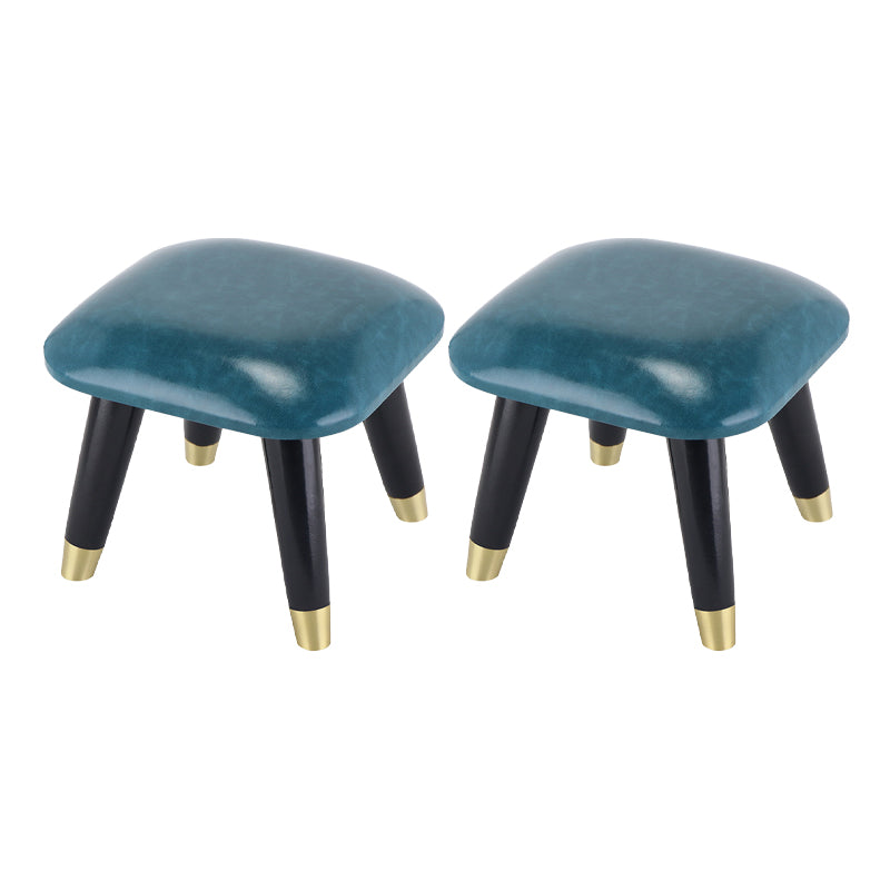 Potte-pied glamour Ottoman en cuir authentique rembourré garniture carrée ottoman