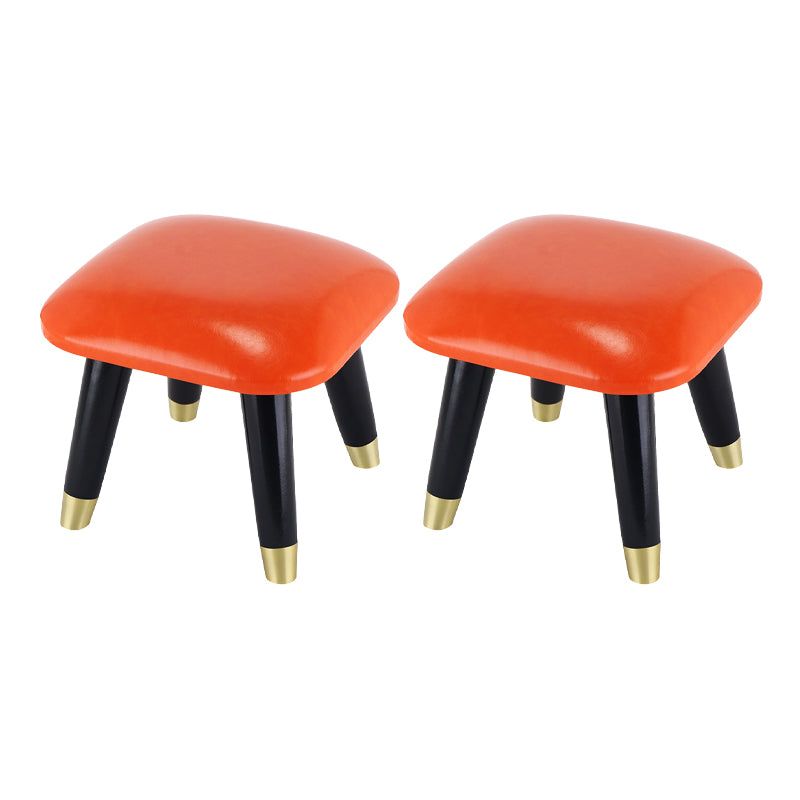 Potte-pied glamour Ottoman en cuir authentique rembourré garniture carrée ottoman