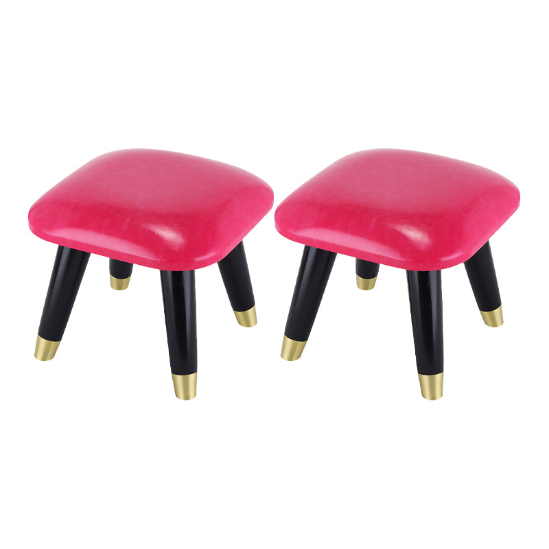 Potte-pied glamour Ottoman en cuir authentique rembourré garniture carrée ottoman