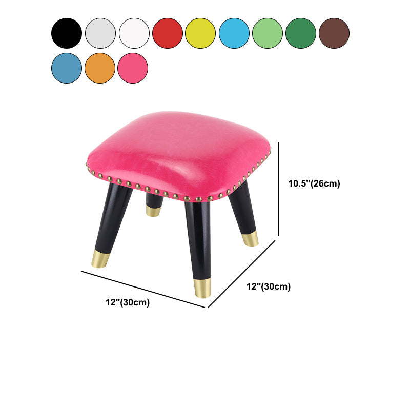 Potte-pied glamour Ottoman en cuir authentique rembourré garniture carrée ottoman