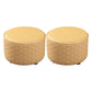 Modern Round Pouf Plain PU Leather Stain Resistant Boucle Ottoman
