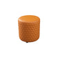 Modern Round Pouf Plain PU Leather Stain Resistant Boucle Ottoman