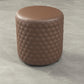 Modern Round Pouf Plain PU Leather Stain Resistant Boucle Ottoman