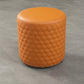 Modern Round Pouf Plain PU Leather Stain Resistant Boucle Ottoman