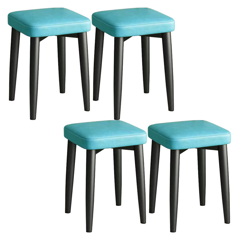 Glam Square Ottoman Whole Colored Faux Leather Mildew Resistant Cube Ottoman