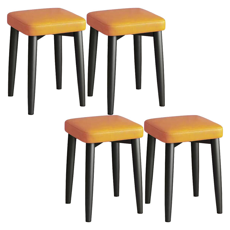 Glam Square Ottoman Whole Colored Faux Leather Mildew Resistant Cube Ottoman