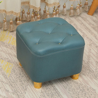 Minimalist Ottoman Solid Color Water Resistant Square Tufted Footstool Ottoman