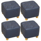 Minimalist Ottoman Solid Color Water Resistant Square Tufted Footstool Ottoman