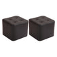 Mid-Century Modern Pouf Ottoman PU Leather Upholstered Tufted Solid Color Square Ottoman 11"L x 11"W x 7"H Black 2 Piece Set Clearhalo 'furn' 'furn_ottomans_poufs' 'Furniture' 'Living Room Furniture' 'Ottomans & Poufs' 'ottomans_poufs' 5924381