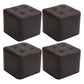 Mid-Century Modern Pouf Ottoman PU Leather Upholstered Tufted Solid Color Square Ottoman 11"L x 11"W x 7"H Black 4 Piece Set Clearhalo 'furn' 'furn_ottomans_poufs' 'Furniture' 'Living Room Furniture' 'Ottomans & Poufs' 'ottomans_poufs' 5924384