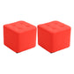 Mid-Century Modern Pouf Ottoman PU Leather Upholstered Tufted Solid Color Square Ottoman 11"L x 11"W x 7"H Red 2 Piece Set Clearhalo 'furn' 'furn_ottomans_poufs' 'Furniture' 'Living Room Furniture' 'Ottomans & Poufs' 'ottomans_poufs' 5924397