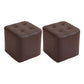 Mid-Century Modern Pouf Ottoman PU Leather Upholstered Tufted Solid Color Square Ottoman 11"L x 11"W x 11"H Brown 2 Piece Set Clearhalo 'furn' 'furn_ottomans_poufs' 'Furniture' 'Living Room Furniture' 'Ottomans & Poufs' 'ottomans_poufs' 5924409