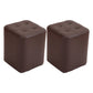 Mid-Century Modern Pouf Ottoman PU Leather Upholstered Tufted Solid Color Square Ottoman 11"L x 11"W x 14"H Brown 2 Piece Set Clearhalo 'furn' 'furn_ottomans_poufs' 'Furniture' 'Living Room Furniture' 'Ottomans & Poufs' 'ottomans_poufs' 5924412