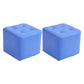 Mid-Century Modern Pouf Ottoman PU Leather Upholstered Tufted Solid Color Square Ottoman 11"L x 11"W x 7"H Blue 2 Piece Set Clearhalo 'furn' 'furn_ottomans_poufs' 'Furniture' 'Living Room Furniture' 'Ottomans & Poufs' 'ottomans_poufs' 5924415
