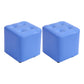 Mid-Century Modern Pouf Ottoman PU Leather Upholstered Tufted Solid Color Square Ottoman 11"L x 11"W x 11"H Blue 2 Piece Set Clearhalo 'furn' 'furn_ottomans_poufs' 'Furniture' 'Living Room Furniture' 'Ottomans & Poufs' 'ottomans_poufs' 5924418
