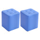 Mid-Century Modern Pouf Ottoman PU Leather Upholstered Tufted Solid Color Square Ottoman 11"L x 11"W x 14"H Blue 2 Piece Set Clearhalo 'furn' 'furn_ottomans_poufs' 'Furniture' 'Living Room Furniture' 'Ottomans & Poufs' 'ottomans_poufs' 5924421