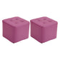 Mid-Century Modern Pouf Ottoman PU Leather Upholstered Tufted Solid Color Square Ottoman 11"L x 11"W x 7"H Purple 2 Piece Set Clearhalo 'furn' 'furn_ottomans_poufs' 'Furniture' 'Living Room Furniture' 'Ottomans & Poufs' 'ottomans_poufs' 5924424
