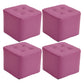 Mid-Century Modern Pouf Ottoman PU Leather Upholstered Tufted Solid Color Square Ottoman 11"L x 11"W x 7"H Purple 4 Piece Set Clearhalo 'furn' 'furn_ottomans_poufs' 'Furniture' 'Living Room Furniture' 'Ottomans & Poufs' 'ottomans_poufs' 5924425