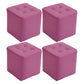 Mid-Century Modern Pouf Ottoman PU Leather Upholstered Tufted Solid Color Square Ottoman 11"L x 11"W x 11"H Purple 4 Piece Set Clearhalo 'furn' 'furn_ottomans_poufs' 'Furniture' 'Living Room Furniture' 'Ottomans & Poufs' 'ottomans_poufs' 5924428