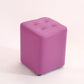 Mid-Century Modern Pouf Ottoman PU Leather Upholstered Tufted Solid Color Square Ottoman 11"L x 11"W x 14"H Purple 1 Piece Clearhalo 'furn' 'furn_ottomans_poufs' 'Furniture' 'Living Room Furniture' 'Ottomans & Poufs' 'ottomans_poufs' 5924429