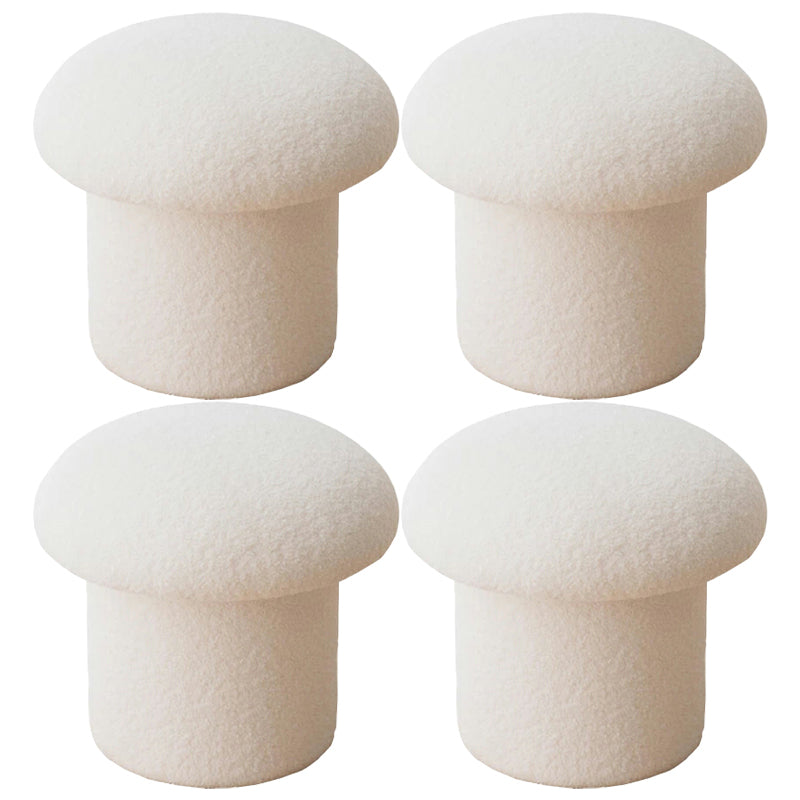 Contemporary Specialty Ottoman Velvet Tear Resistant Plain Pouf Ottoman White 4 Piece Set Clearhalo 'furn' 'furn_ottomans_poufs' 'Furniture' 'Living Room Furniture' 'Ottomans & Poufs' 'ottomans_poufs' 5924475