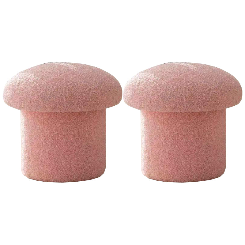 Contemporary Specialty Ottoman Velvet Tear Resistant Plain Pouf Ottoman Pink 2 Piece Set Clearhalo 'furn' 'furn_ottomans_poufs' 'Furniture' 'Living Room Furniture' 'Ottomans & Poufs' 'ottomans_poufs' 5924479