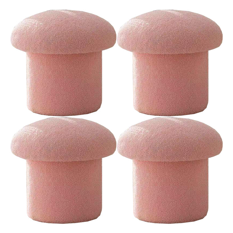 Contemporary Specialty Ottoman Velvet Tear Resistant Plain Pouf Ottoman Pink 4 Piece Set Clearhalo 'furn' 'furn_ottomans_poufs' 'Furniture' 'Living Room Furniture' 'Ottomans & Poufs' 'ottomans_poufs' 5924480