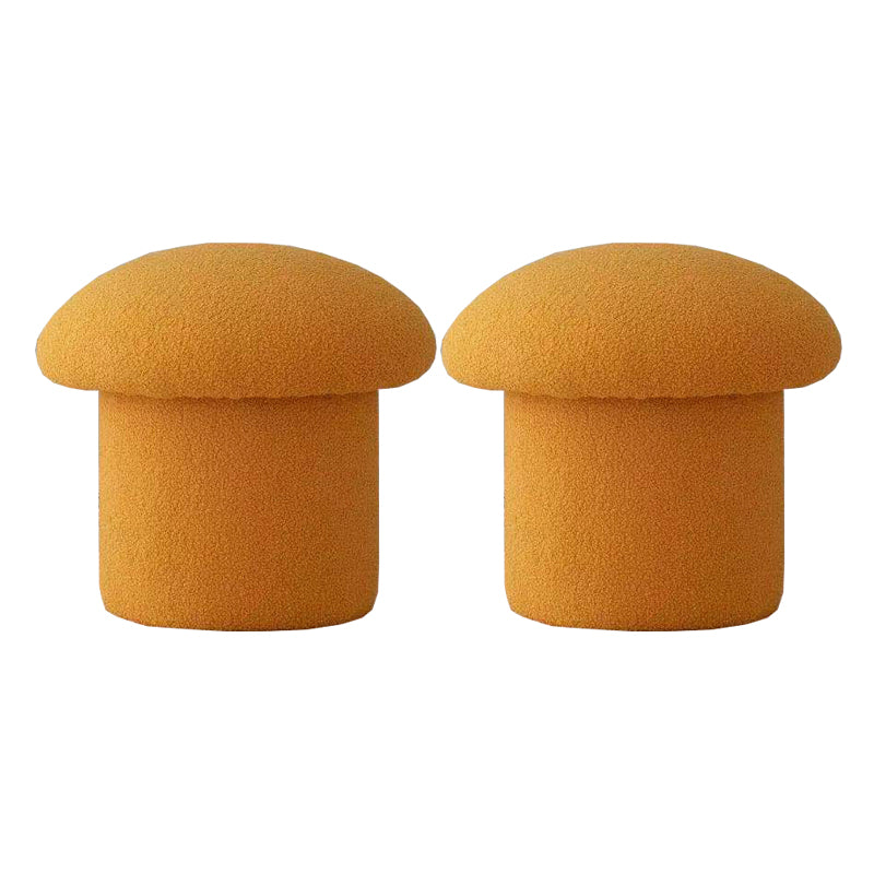 Contemporary Specialty Ottoman Velvet Tear Resistant Plain Pouf Ottoman Yellow 2 Piece Set Clearhalo 'furn' 'furn_ottomans_poufs' 'Furniture' 'Living Room Furniture' 'Ottomans & Poufs' 'ottomans_poufs' 5924483