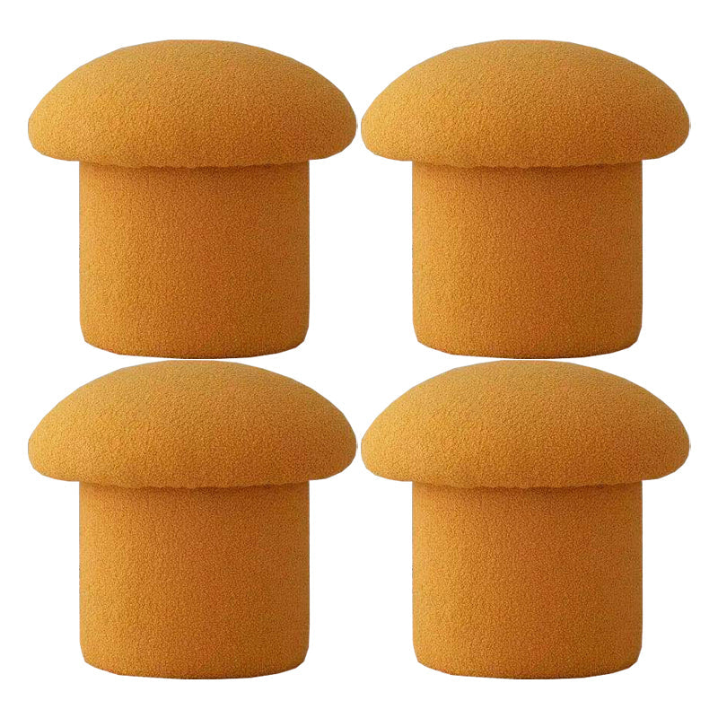 Contemporary Specialty Ottoman Velvet Tear Resistant Plain Pouf Ottoman Yellow 4 Piece Set Clearhalo 'furn' 'furn_ottomans_poufs' 'Furniture' 'Living Room Furniture' 'Ottomans & Poufs' 'ottomans_poufs' 5924484