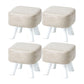 Mid-Century Modern Pouf Ottoman PU Leather Upholstered Solid Color Square Ottoman 11"L x 11"W x 10.5"H Gray 4 Piece Set Clearhalo 'furn' 'furn_ottomans_poufs' 'Furniture' 'Living Room Furniture' 'Ottomans & Poufs' 'ottomans_poufs' 5924640