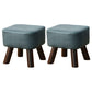 Mid-Century Modern Pouf Ottoman PU Leather Upholstered Solid Color Square Ottoman 11"L x 11"W x 10.5"H Green 2 Piece Set Clearhalo 'furn' 'furn_ottomans_poufs' 'Furniture' 'Living Room Furniture' 'Ottomans & Poufs' 'ottomans_poufs' 5924642