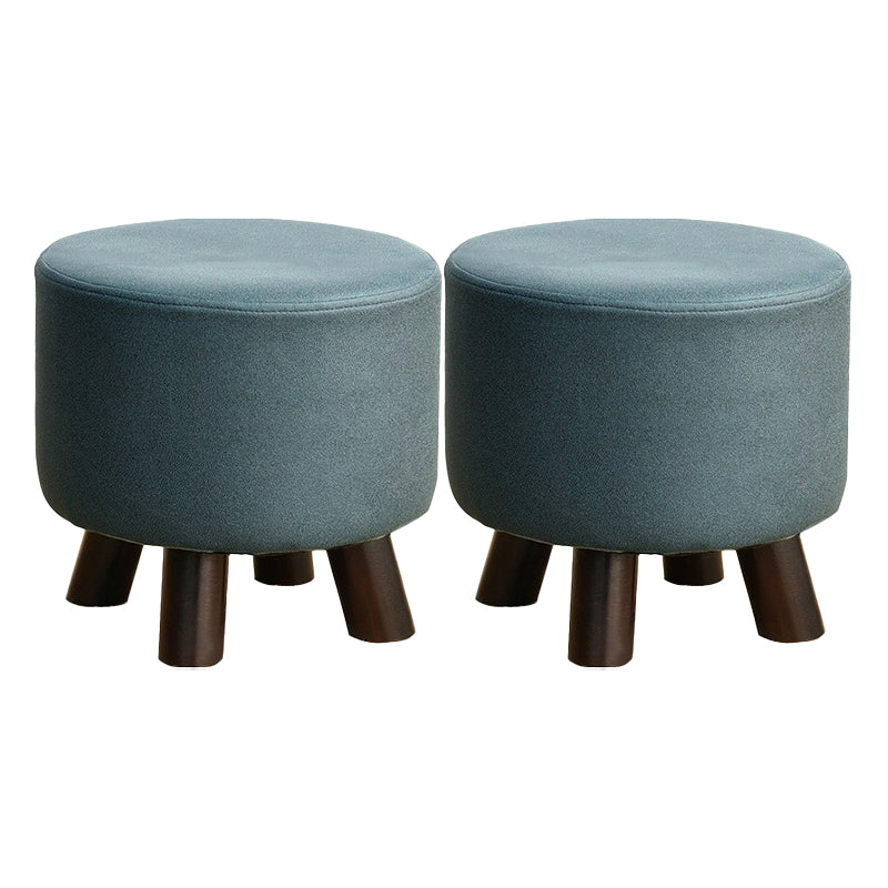 Mid-Century Modern Pouf Ottoman PU Leather Upholstered Solid Color Square Ottoman 11"L x 11"W x 13"H Green 2 Piece Set Clearhalo 'furn' 'furn_ottomans_poufs' 'Furniture' 'Living Room Furniture' 'Ottomans & Poufs' 'ottomans_poufs' 5924660
