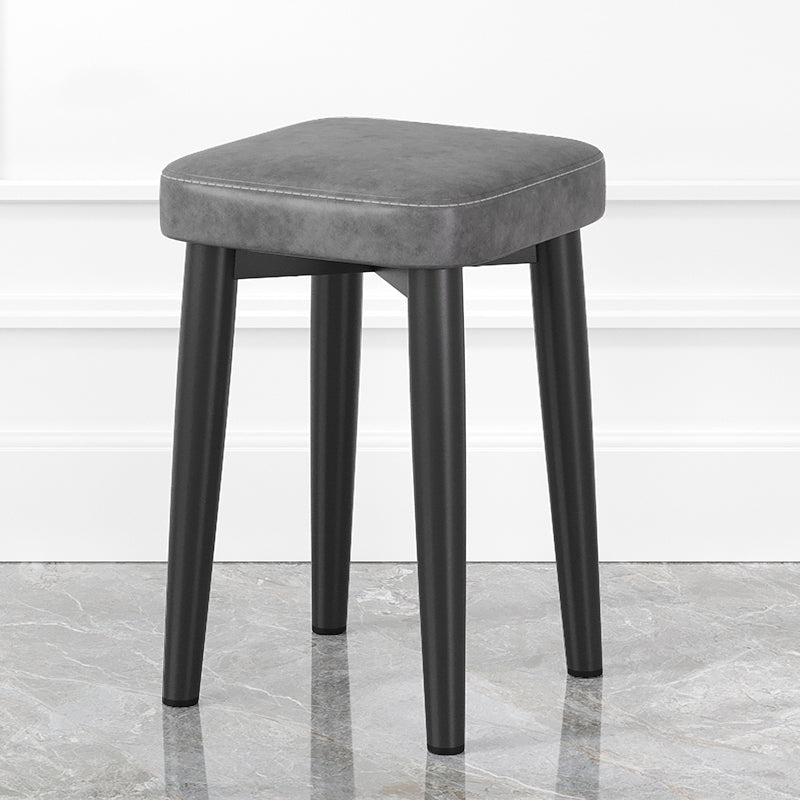 Glam Square Indoor Ottoman Faux Leather Whole Colored Cube Water Resistant Ottoman Grey 1 Piece Black Clearhalo 'furn' 'furn_ottomans_poufs' 'Furniture' 'Living Room Furniture' 'Ottomans & Poufs' 'ottomans_poufs' 5924673